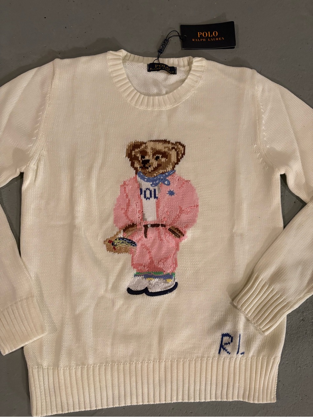 Teddy Bear Crew Neck Ralph Lauren x Polo Womens Size Small & Medium - Picture 3 of 6